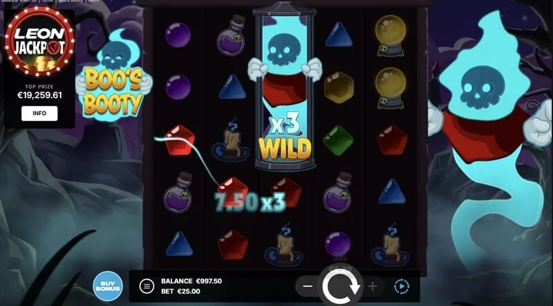 Boo's Booty - winst in het basisspel met Expanding-symbool