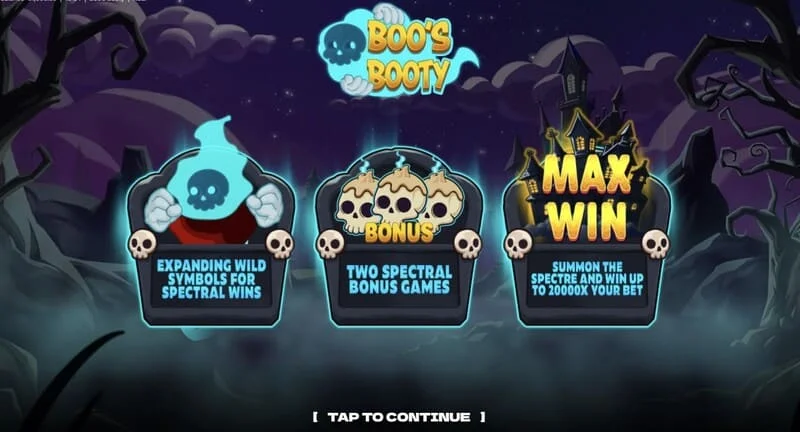 Boo's Booty - bonustabel met bonusfuncties en Feature Buy